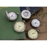 Five Victorian and early silver cased pocket watches,