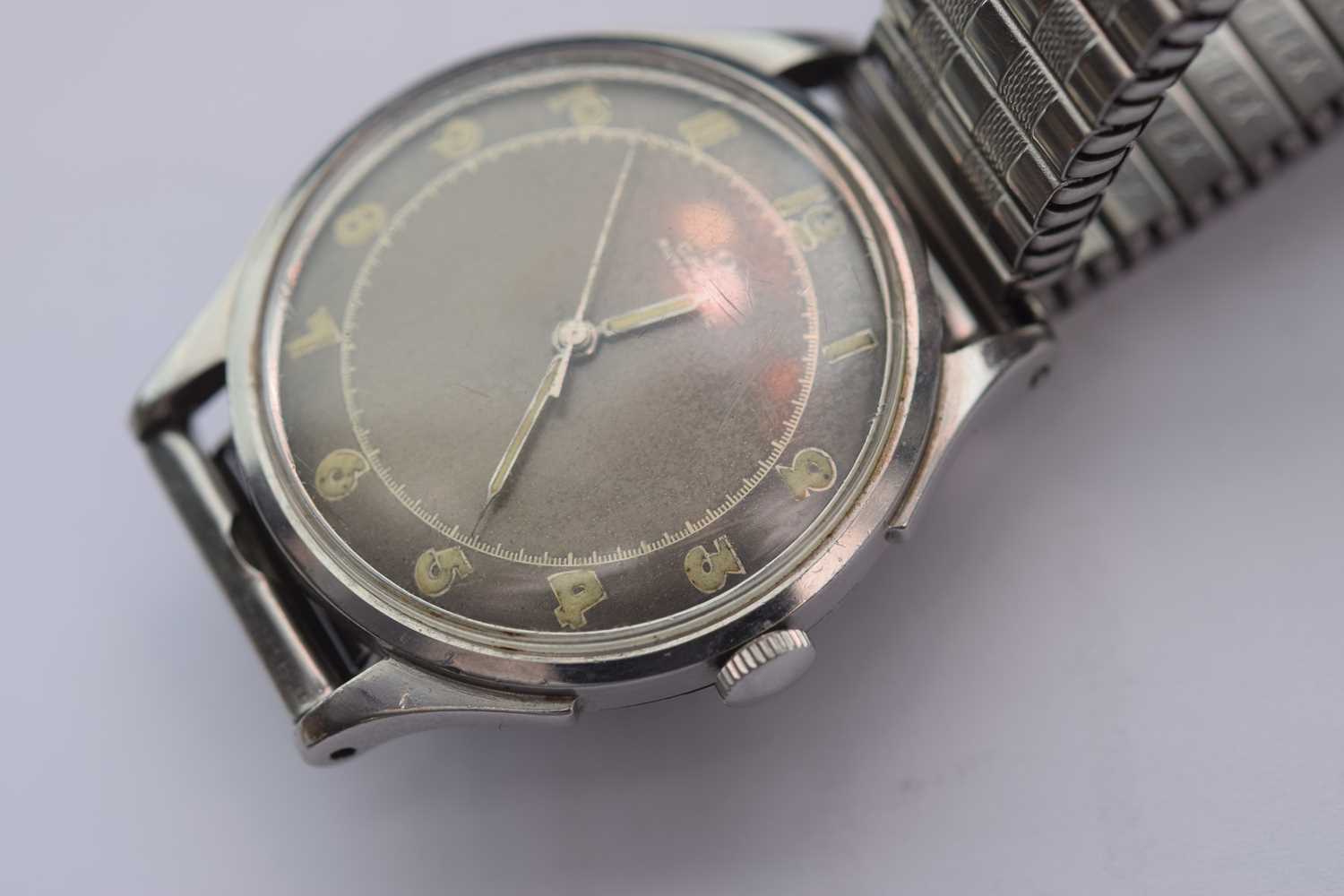 A circa 1950s Omega Automatic "Bumper" stainless steel wristwatch head, - Image 5 of 8