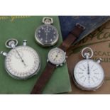 Four 20th century stopwatches,