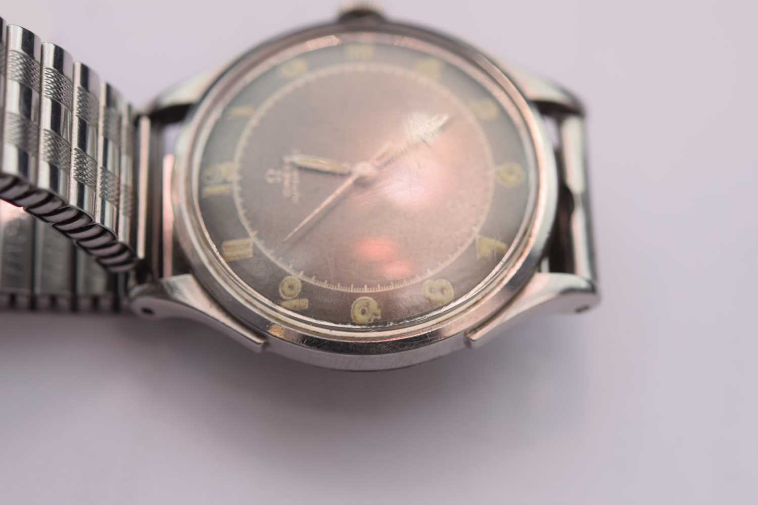 A circa 1950s Omega Automatic "Bumper" stainless steel wristwatch head, - Image 4 of 8