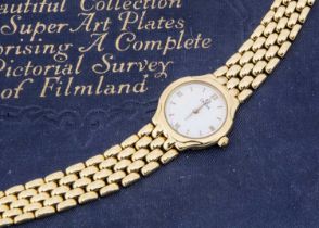 An Omega quartz 18ct gold lady's wristwatch,