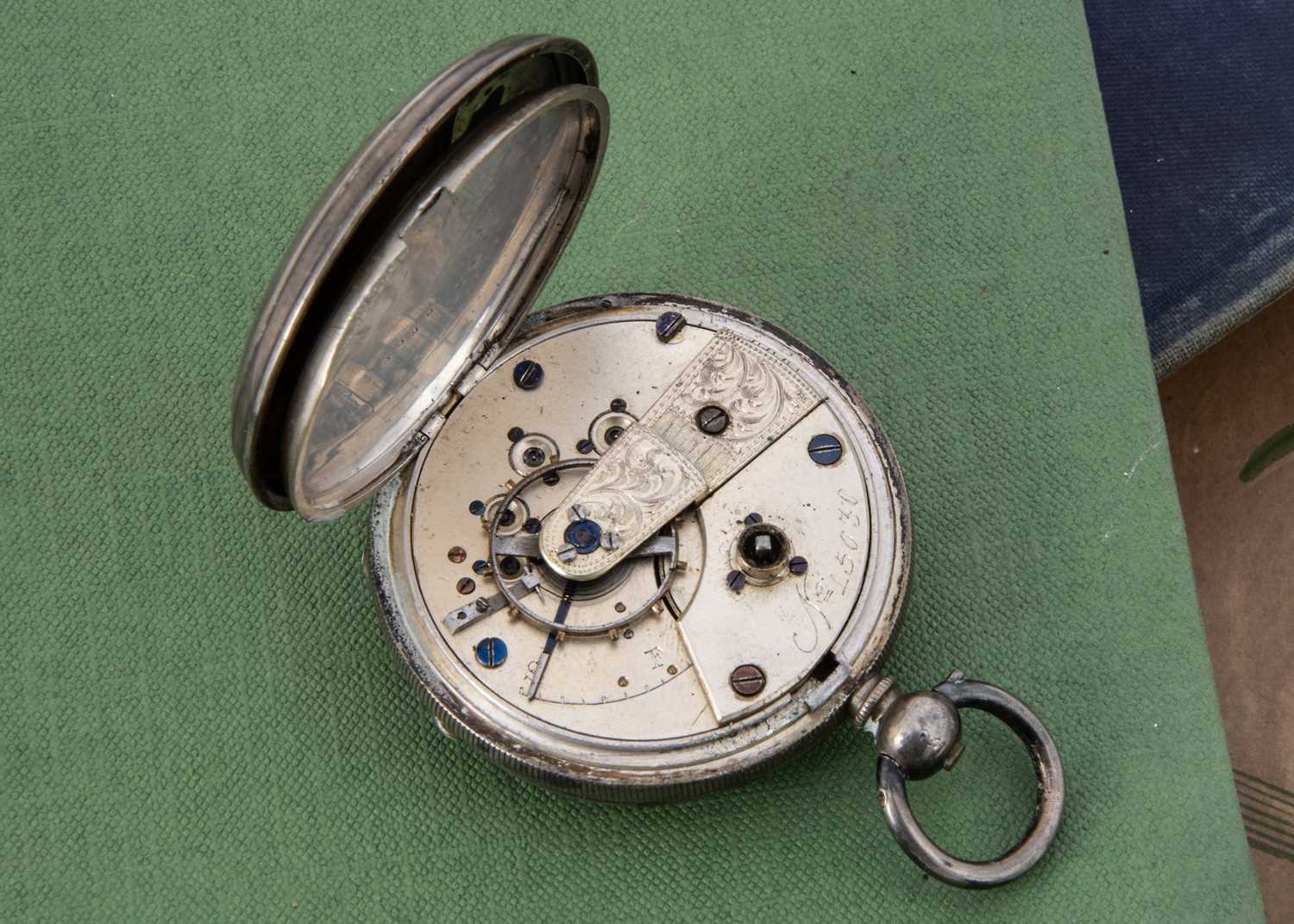 A late Victorian continental silve open faced pocket watch - Bild 2 aus 3