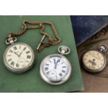 Three railway related pocket watches,