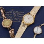 Two vintage 9ct gold ladies wristwatches,