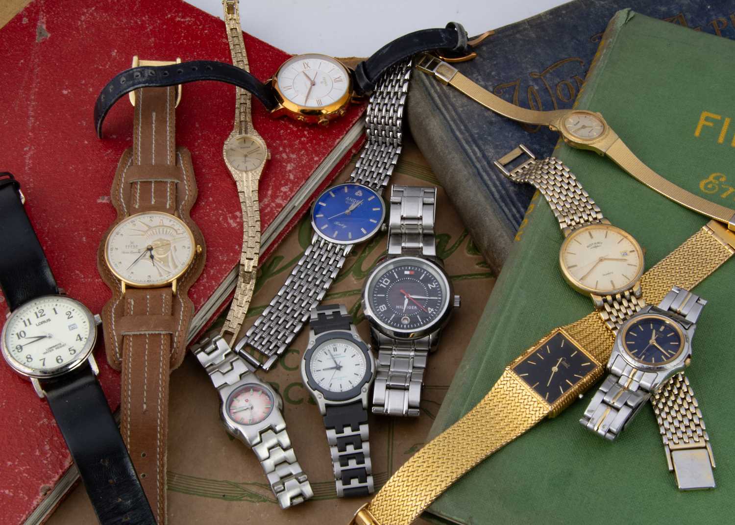 A collection of modern watches,