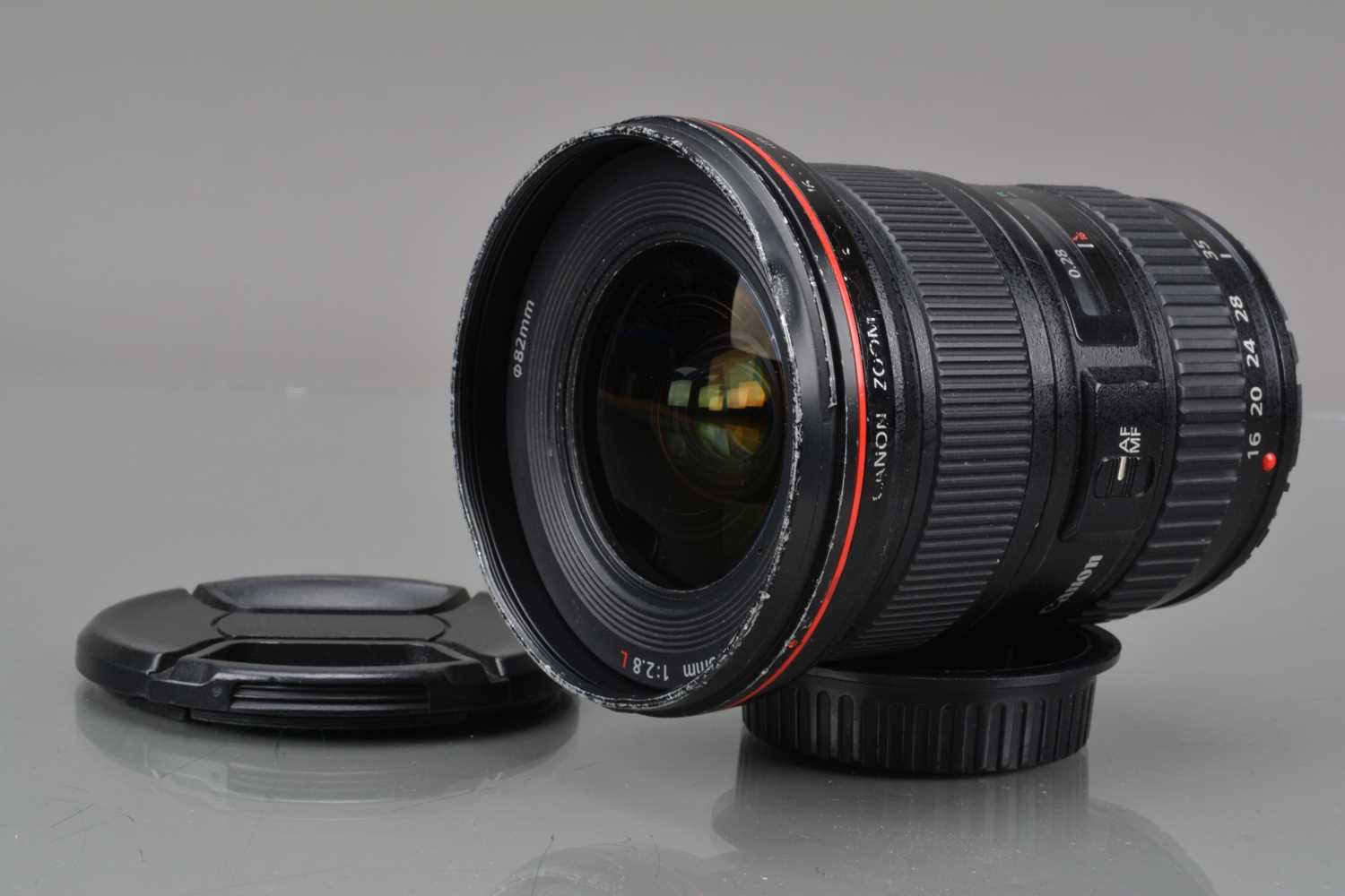 A Canon EF 16-35mm f/2.8 L USM Lens,