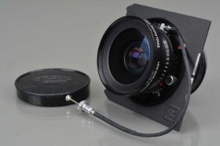 A Schneider Kreuznach MC Super Angulon 90mm f/8 lens,