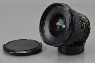 A Canon FD 20mm f/2.8 Lens,