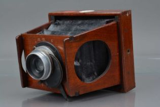 A J F Shew Eclipse Apparatus Strut Mahogany Quarter Plate Camera,