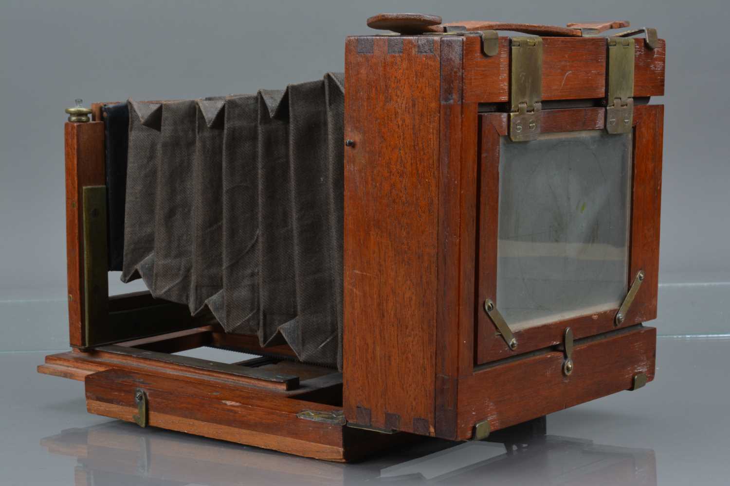 A Mahogany and Brass Quarter Plate Camera, - Image 2 of 2