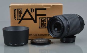 A Nikon AF ED Nikkor 70-300mm f/4-5.6D Lens,