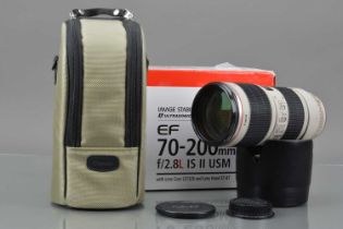 A Canon EF 70-200mm f/2.8 L II Ultasonic Lens,