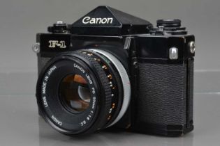 A Canon F-1 SLR Camera,