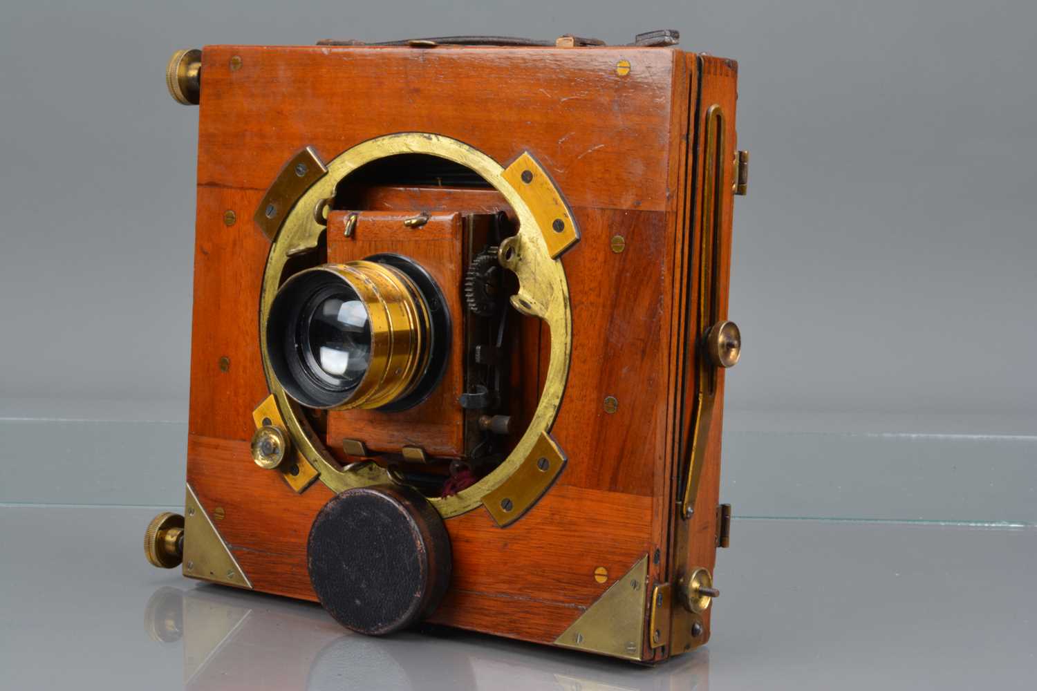 A Mahogany and Brass Half Plate Camera, - Image 3 of 3