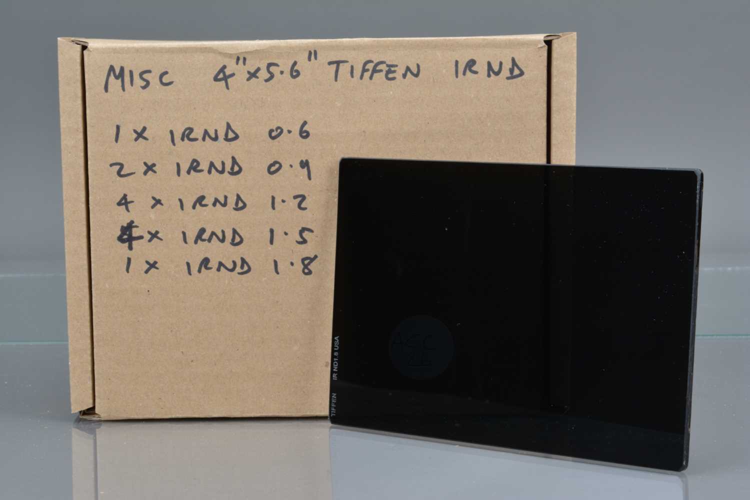A Set of Twelve Tiffen 4 x 5.6 Inch IRND Glass Filters,