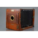 A Perkings, Son & Co LTD Whole Plate Tailboard Camera Body,