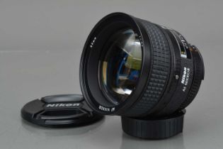 A Nikon AF Nikkor 85mm f/1.4D Lens,