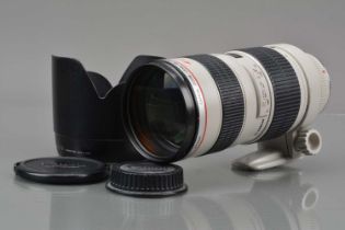 A Canon EF 70-200mm f/2.8 L Ultasonic Lens,