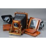 A Gandolfi Half Plate Mahogany & Brass Camera,