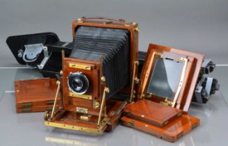 A Gandolfi Half Plate Mahogany & Brass Camera,