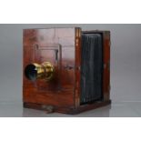 A 12'' X 15'' Mahogany and Brass Wet Plate Camera,