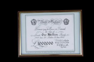 Bank of England One Milllion Pounds Bank note,