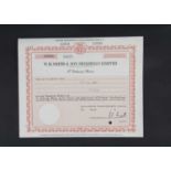 W H Smith & Son Ltd Specimen share certificate,