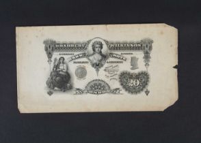 A Bradbury Wilkinson & Co Ltd advertizing banknote,