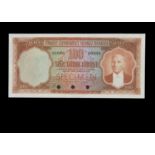 Specimen Bank Note: Turkey specimen 100 Turk Lirasi,