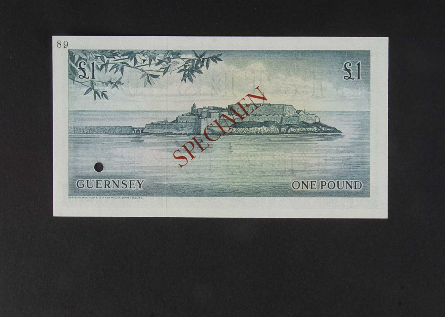 Specimen Bank Note: The States of Guernsey specimen 1 Pound, - Image 2 of 2