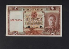 Specimen Bank Note: Southern Rhodesia specimen 10 Shillings,