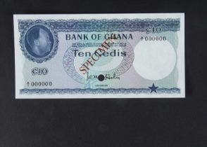 Specimen Bank Note: Bank of Ghana specimen 10 Cedis,