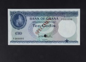 Specimen Bank Note: Bank of Ghana specimen 10 Cedi,