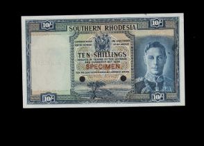 Specimen Bank Note: Southern Rhodesia specimen 10 Shillings,