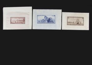 A collection of unidentified bank note plate proofs,