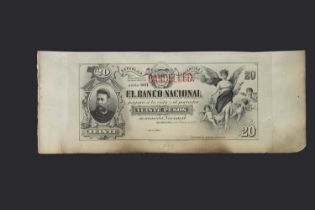 Specimen Bank Note: National Bank of Argentina specimen 20 Pesos,