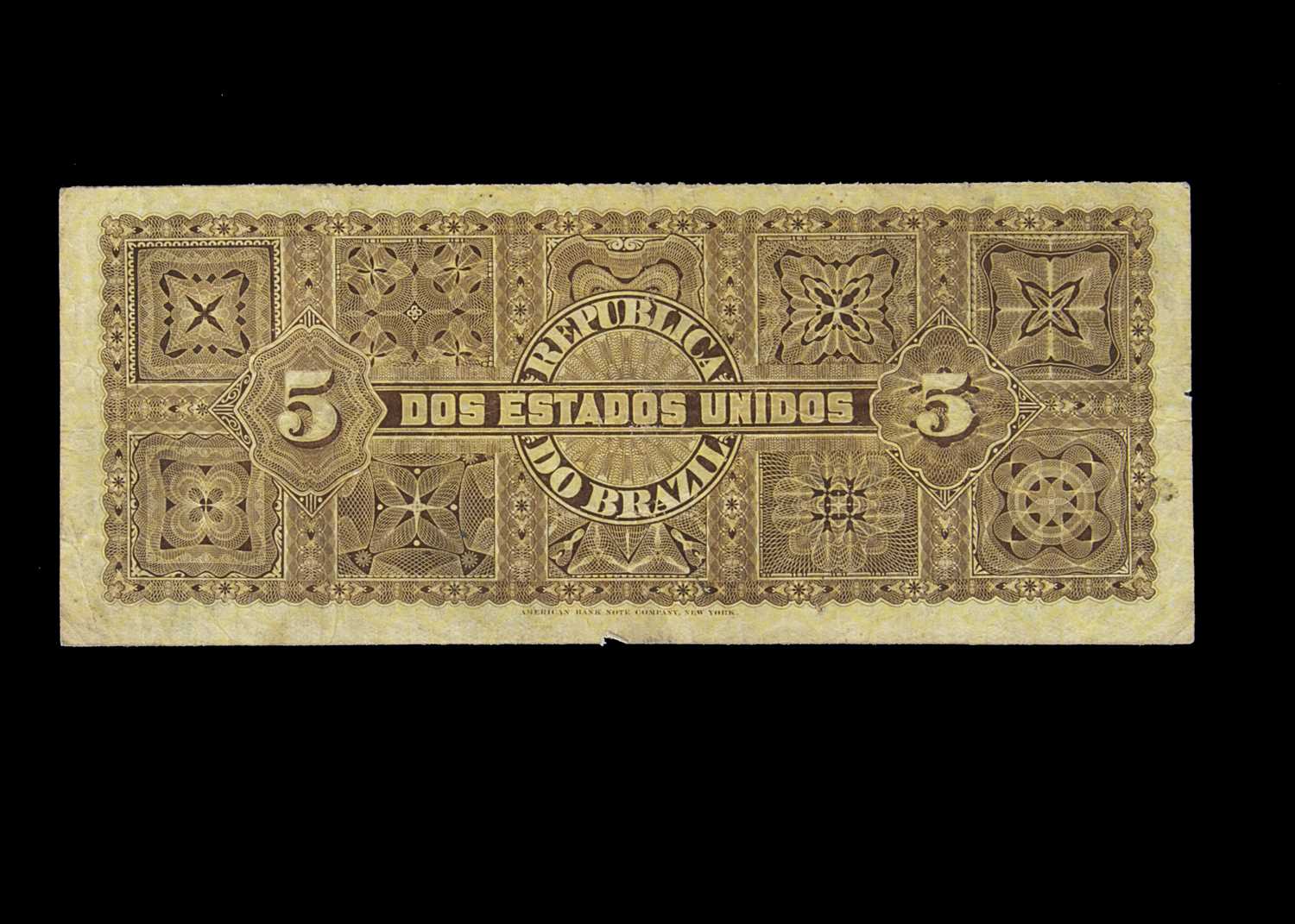 Brazil 5 Mil Reis banknote, - Image 2 of 2