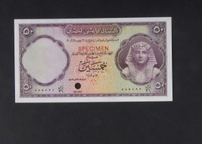 Specimen Bank Note: National Bank of Egypt specimen 50 Piastres,