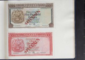 Specimen Bank Note: A Bradbury Wilkinson & Co branded blue leatherette specimen bank note sample al