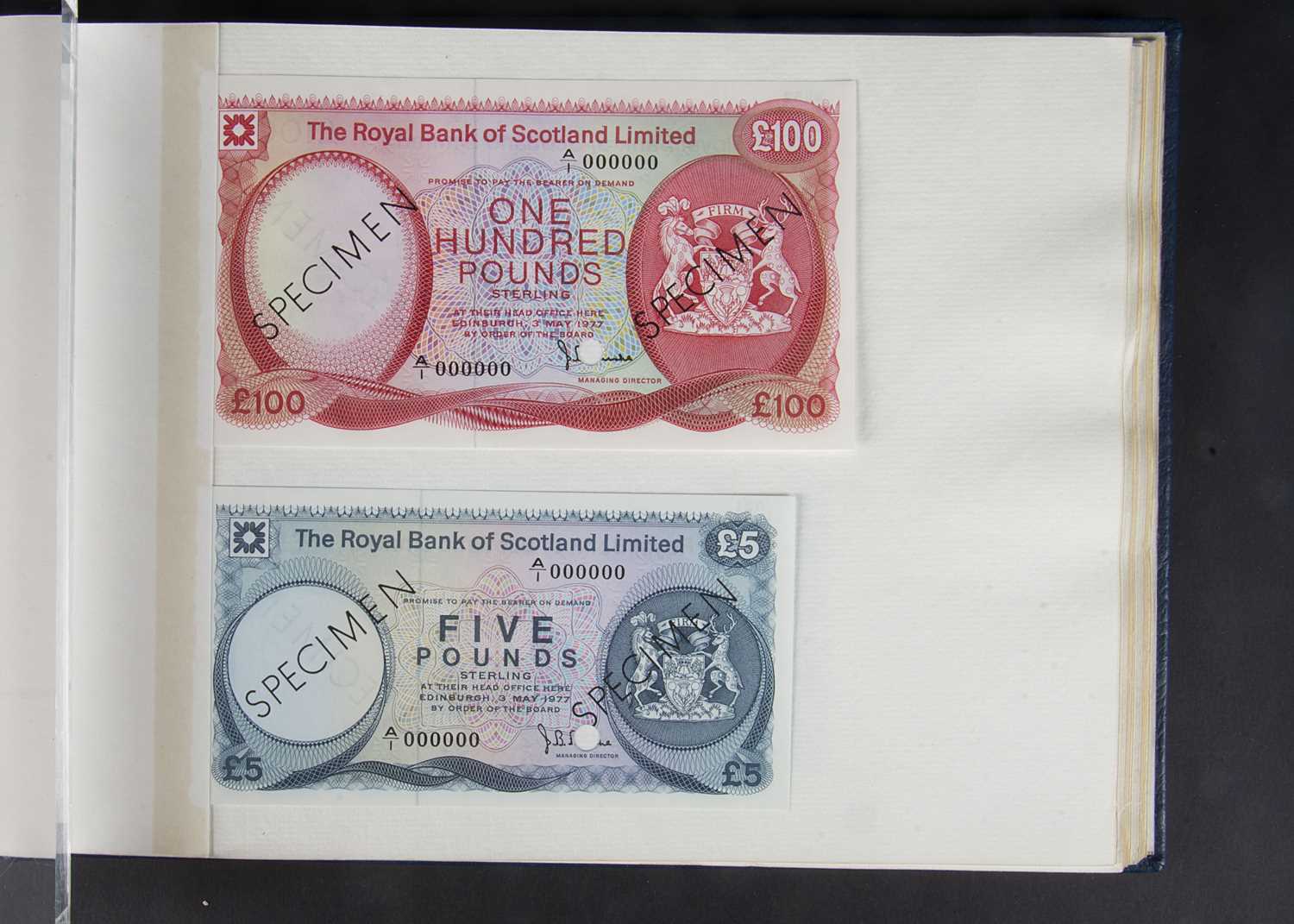 Specimen Bank Note: A Bradbury Wilkinson & Co branded blue leatherette specimen bank note sample al - Image 4 of 19