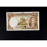 Specimen Bank Note: The Reserve Bank of New Zealand specimen 10 Shillings,