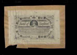 Specimen Bank Note: Bank of England specimen 100 Pounds,