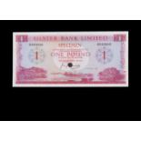 Specimen Bank Note: Ulster Bank Limited specimen 1 Pound,