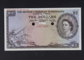 Specimen Bank Note: British Caribbean Territories specimen $2,