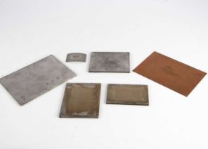 A group of six engraved steel and copper plates,