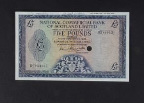 Specimen Bank Note: National Commercial Bank of Scotland specimen 5 Pounds,
