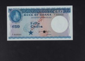 Specimen Bank Note: Bank of Ghana specimen 50 Cedis,