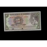 Specimen Bank Note: National bank of Nicaragua specimen 10 Cordobas,