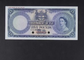 Specimen Bank Note: Fiji specimen 5 Pounds,