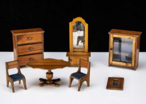 German 19th century grained dolls’ house furniture,